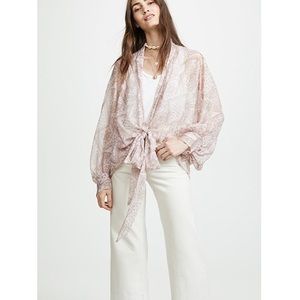 NWT Free People Kimono Tie Blouse